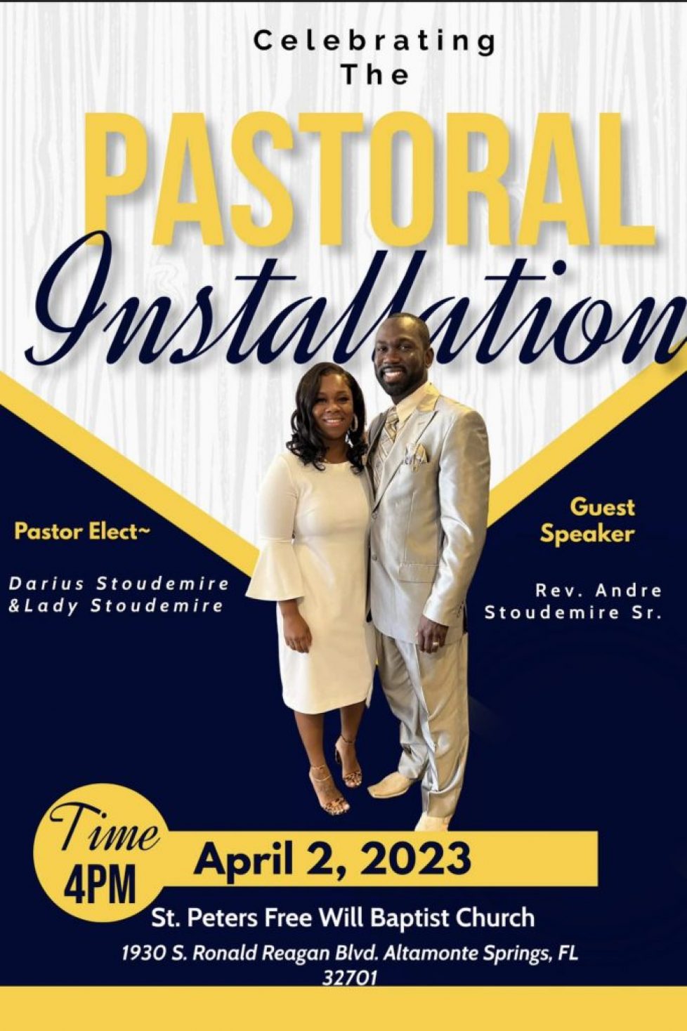 pastor installation flyer